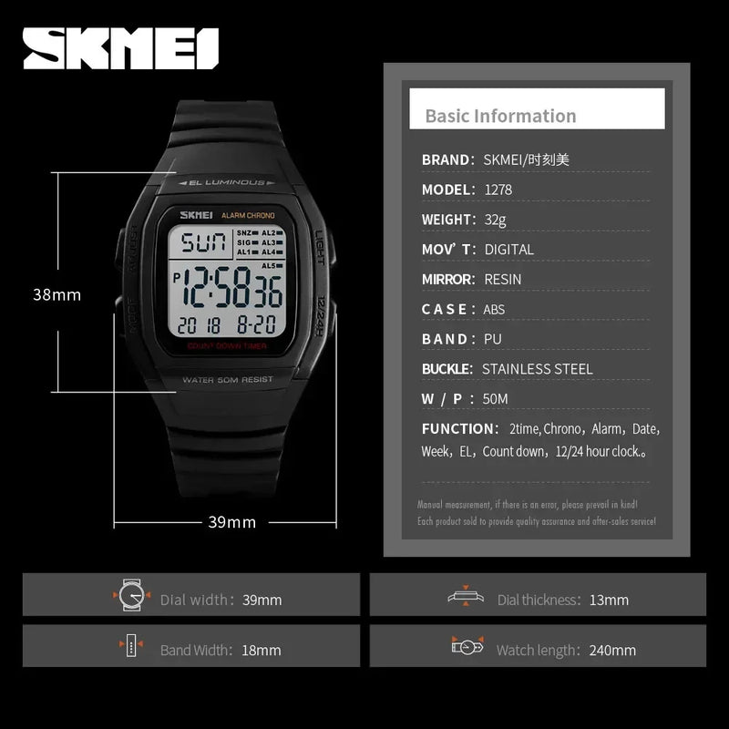 Relógio SKMEI Montre Homme Digital